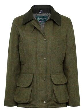 New Forest Olive Green Plaid Wool Hunting Jacket M